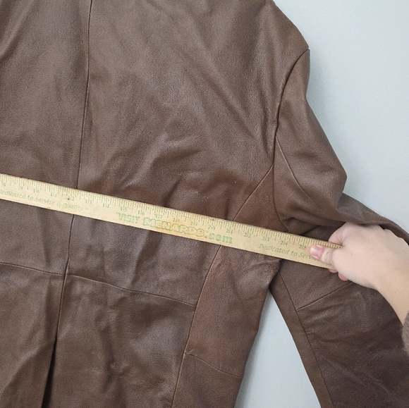 STAFFORD BLAZER MEN BROWN LEATHER CLASSIC LUXURY JACKET SPORT COAT XL *read* - Picture 13 of 15